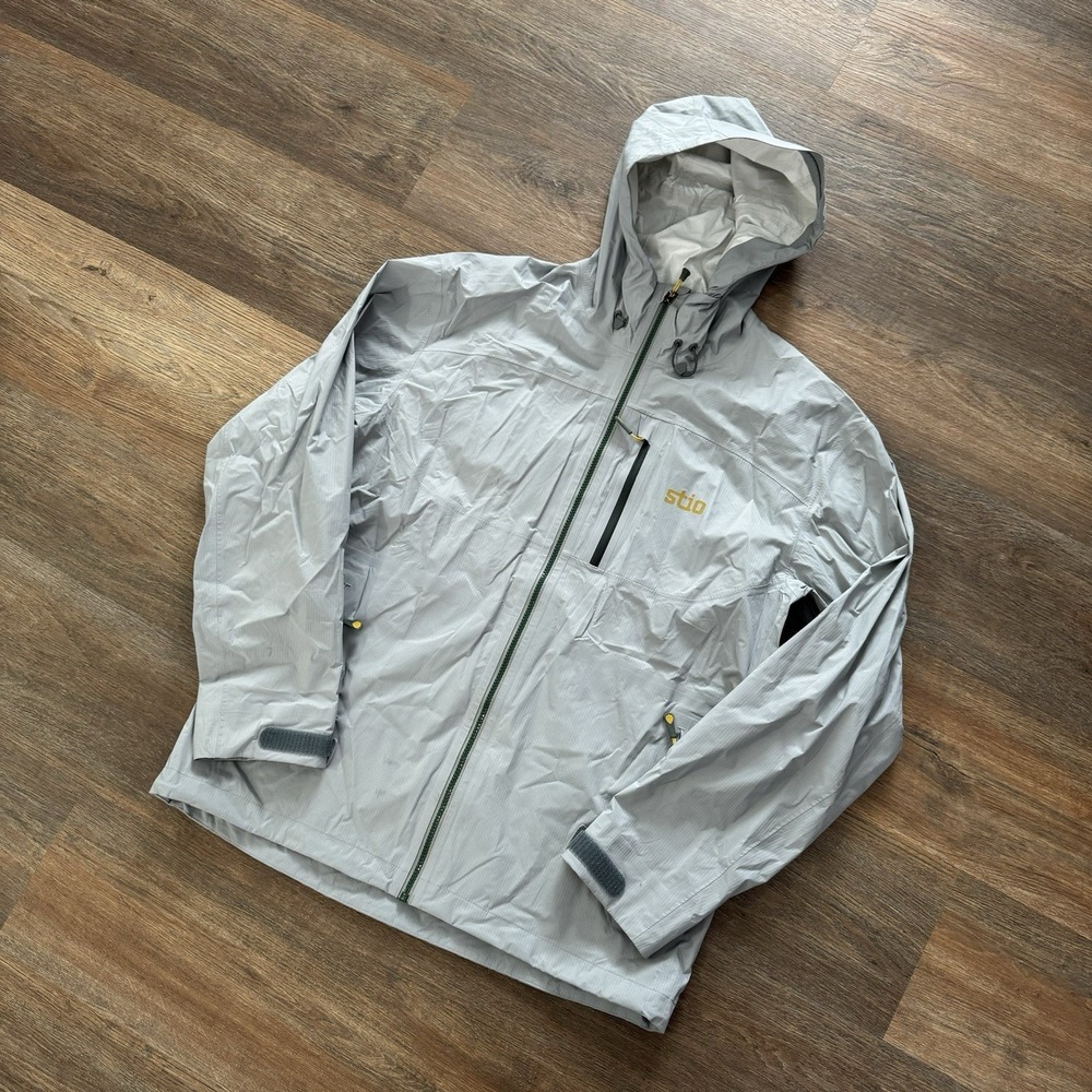 Stio Grey Lightweight Rain Jacket Men's Sz M READ Gorp‎ Hiking Outdoor